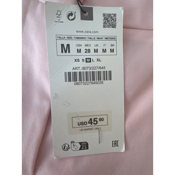 2/$30 NWT ZARA Pink Trousers M Polyester Viscose Blend - Picture 12 of 15